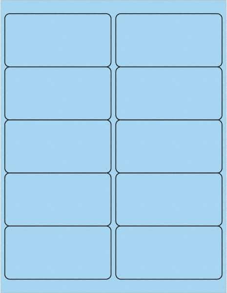 Tape Logic - 4" Long, Pastel Blue Paper Laser Label - For Laser Printers - Eagle Tool & Supply