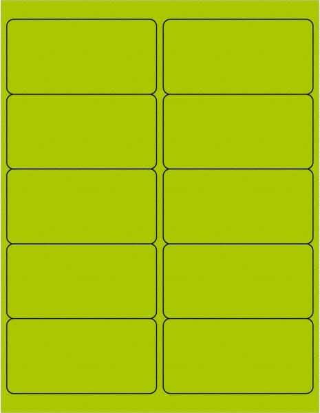 Tape Logic - 4" Long, Fluorescent Green Paper Laser Label - For Laser Printers - Eagle Tool & Supply