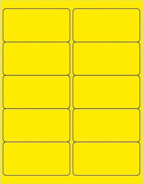 Tape Logic - 4" Long, Fluorescent Yellow Paper Laser Label - For Laser Printers - Eagle Tool & Supply