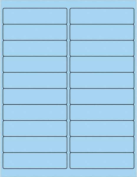Tape Logic - 4" Long, Pastel Blue Paper Laser Label - For Laser Printers - Eagle Tool & Supply