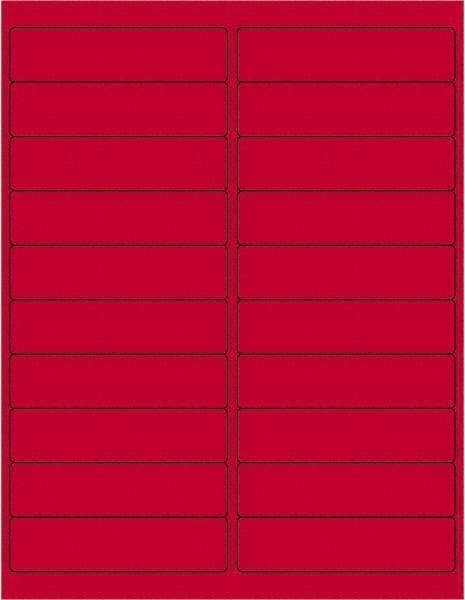 Tape Logic - 4" Long, Fluorescent Red Paper Laser Label - For Laser Printers - Eagle Tool & Supply