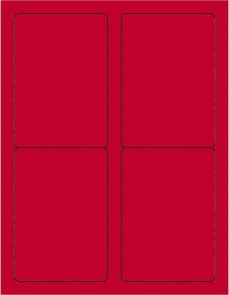 Tape Logic - 5" Long, Fluorescent Red Paper Laser Label - For Laser Printers - Eagle Tool & Supply