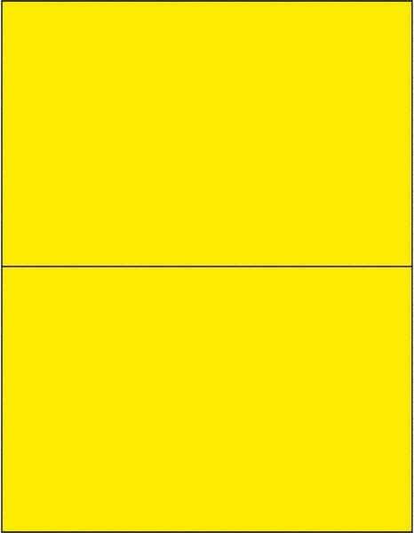 Made in USA - 8-1/2" Long, Fluorescent Yellow Paper Laser Label - For Laser Printers - Eagle Tool & Supply