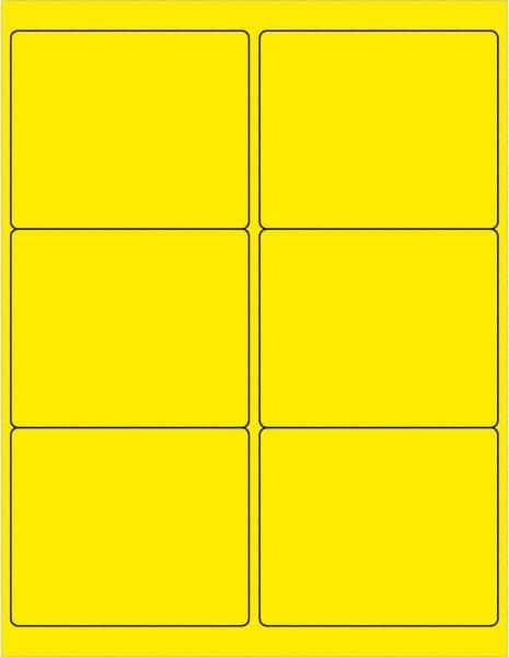 Tape Logic - 4" Long, Fluorescent Yellow Paper Laser Label - For Laser Printers - Eagle Tool & Supply