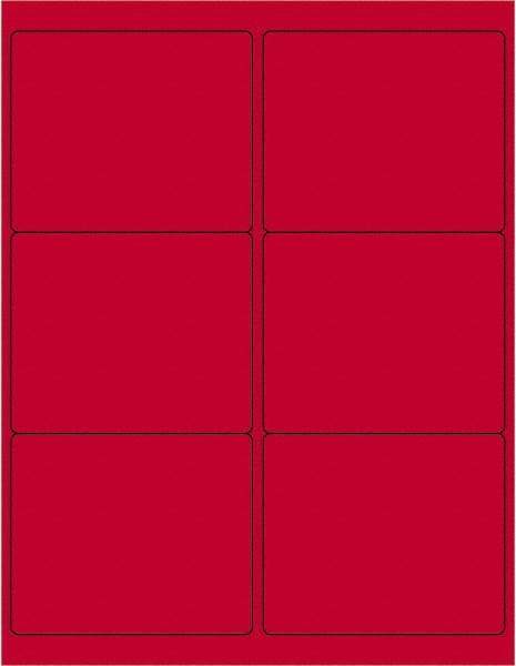 Tape Logic - 4" Long, Fluorescent Red Paper Laser Label - For Laser Printers - Eagle Tool & Supply