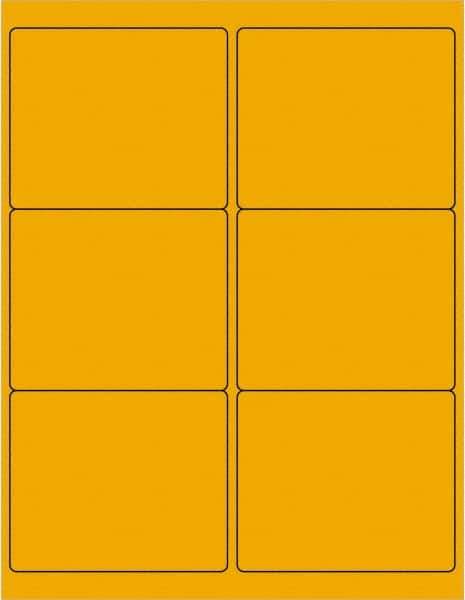 Tape Logic - 4" Long, Fluorescent Orange Paper Laser Label - For Laser Printers - Eagle Tool & Supply
