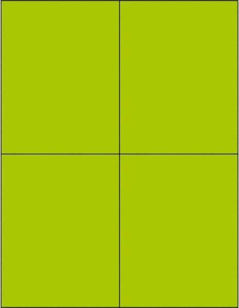 Tape Logic - 5-1/2" Long, Fluorescent Green Paper Laser Label - For Laser Printers - Eagle Tool & Supply
