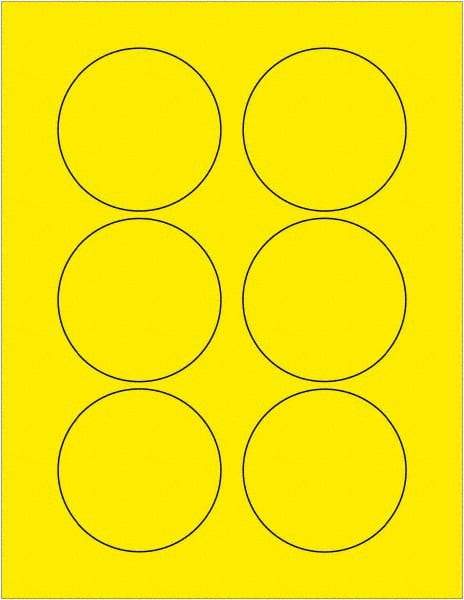 Tape Logic - 3" Long, Fluorescent Yellow Paper Laser Label - For Laser Printers - Eagle Tool & Supply
