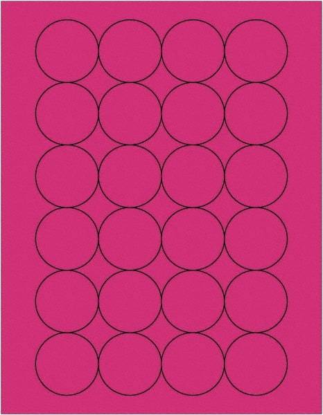Tape Logic - 1.6" Wide x 1-21/32" Long, Fluorescent Pink Paper Laser Label - For Laser Printers - Eagle Tool & Supply