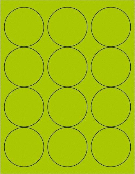 Tape Logic - 2-1/2" Long, Fluorescent Green Paper Laser Label - For Laser Printers - Eagle Tool & Supply