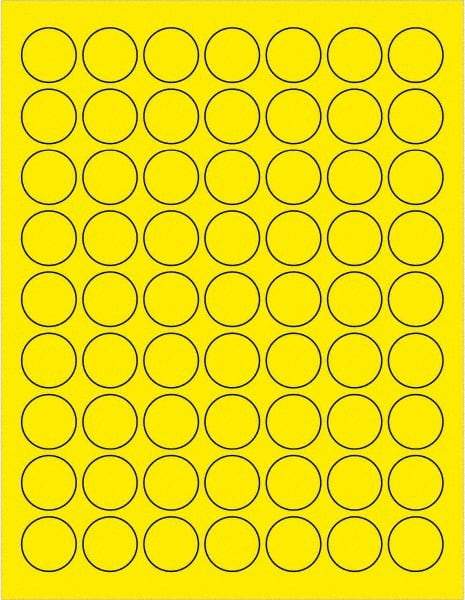 Tape Logic - 1" Long, Fluorescent Yellow Paper Laser Label - For Laser Printers - Eagle Tool & Supply