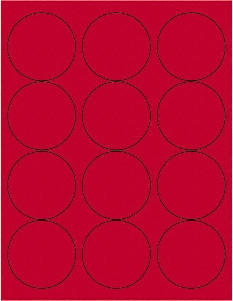 Tape Logic - 2-1/2" Long, Fluorescent Red Paper Laser Label - For Laser Printers - Eagle Tool & Supply