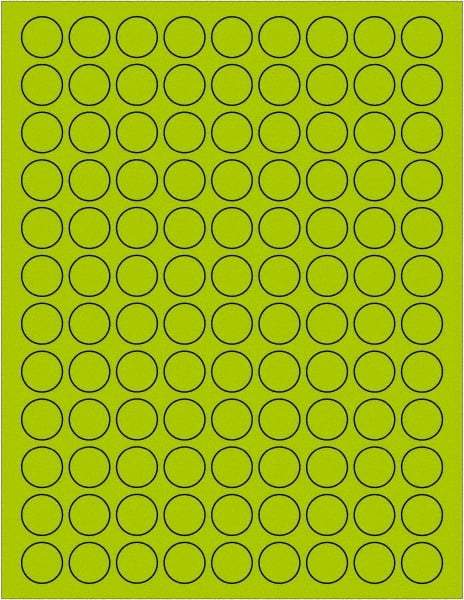 Tape Logic - 3/4" Long, Fluorescent Green Paper Laser Label - For Laser Printers - Eagle Tool & Supply