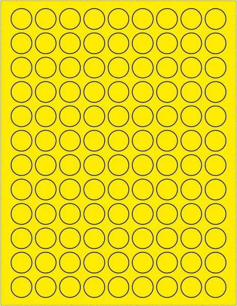 Tape Logic - 3/4" Long, Fluorescent Yellow Paper Laser Label - For Laser Printers - Eagle Tool & Supply