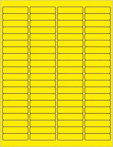 Tape Logic - 1/2" Long, Fluorescent Yellow Paper Laser Label - For Laser Printers - Eagle Tool & Supply