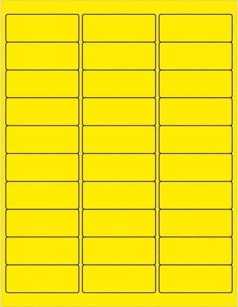 Tape Logic - 2-5/8" Long, Fluorescent Yellow Paper Laser Label - For Laser Printers - Eagle Tool & Supply