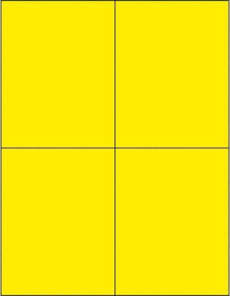 Tape Logic - 5-1/2" Long, Fluorescent Yellow Paper Laser Label - For Laser Printers - Eagle Tool & Supply