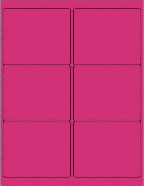 Tape Logic - 4" Long, Fluorescent Pink Paper Laser Label - For Laser Printers - Eagle Tool & Supply