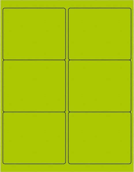 Tape Logic - 4" Long, Fluorescent Green Paper Laser Label - For Laser Printers - Eagle Tool & Supply