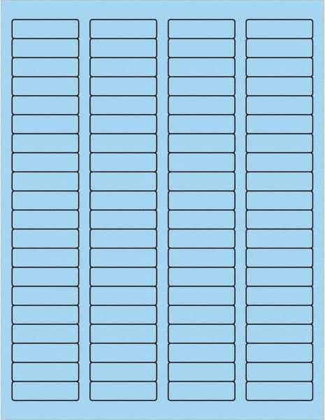 Made in USA - 1-3/4" Long, Pastel Blue Paper Laser Label - For Laser Printers - Eagle Tool & Supply