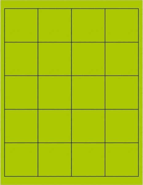 Tape Logic - 2" Long, Fluorescent Green Paper Laser Label - For Laser Printers - Eagle Tool & Supply