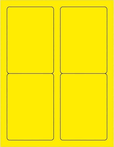 Tape Logic - 5" Long, Fluorescent Yellow Paper Laser Label - For Laser Printers - Eagle Tool & Supply