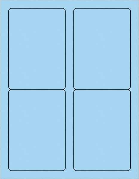 Tape Logic - 5" Long, Pastel Blue Paper Laser Label - For Laser Printers - Eagle Tool & Supply