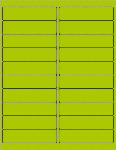 Tape Logic - 4" Long, Fluorescent Green Paper Laser Label - For Laser Printers - Eagle Tool & Supply