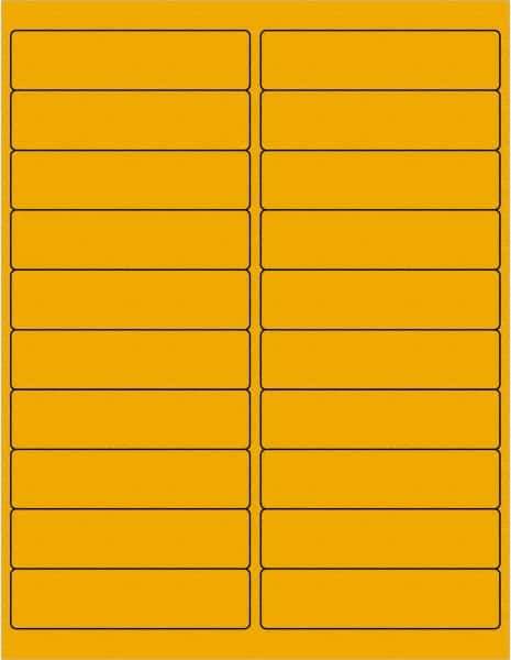 Tape Logic - 4" Long, Fluorescent Orange Paper Laser Label - For Laser Printers - Eagle Tool & Supply