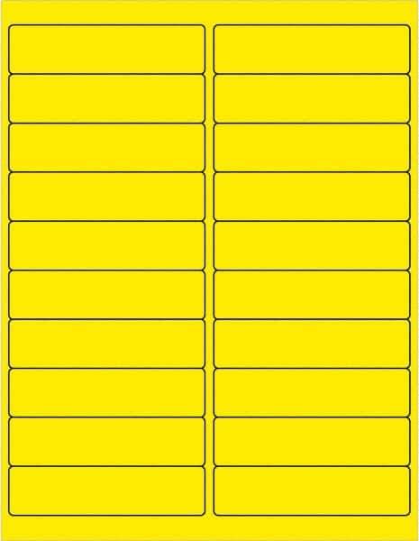 Tape Logic - 4" Long, Fluorescent Yellow Paper Laser Label - For Laser Printers - Eagle Tool & Supply