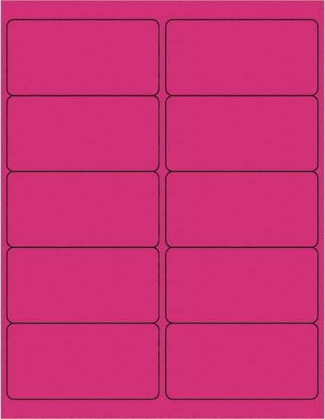 Tape Logic - 4" Long, Fluorescent Pink Paper Laser Label - For Laser Printers - Eagle Tool & Supply