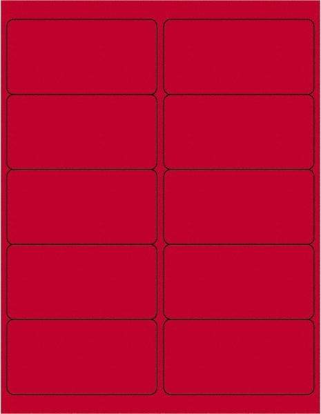 Tape Logic - 4" Long, Fluorescent Red Paper Laser Label - For Laser Printers - Eagle Tool & Supply