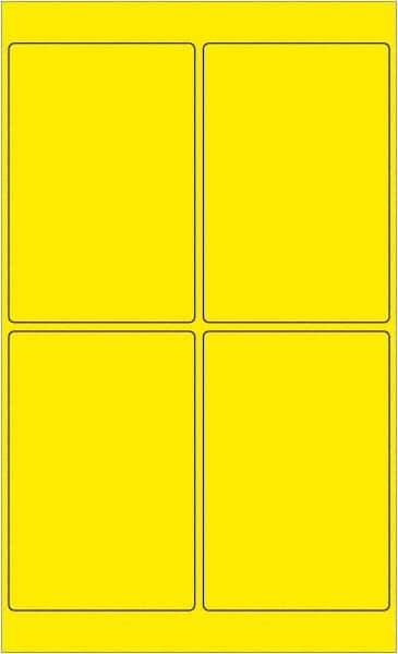 Tape Logic - 6" Long, Fluorescent Yellow Paper Laser Label - For Laser Printers - Eagle Tool & Supply
