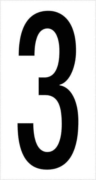 Tape Logic - 3-1/2" Long, Black/White Vinyl Numbers - For Multi-Use - Eagle Tool & Supply
