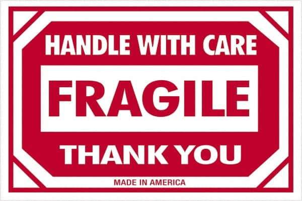 Tape Logic - 3" Long, Red/White Paper Shipping Label - For Multi-Use - Eagle Tool & Supply