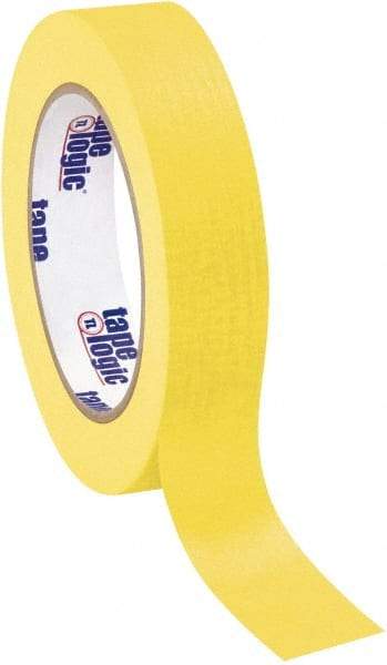Tape Logic - 1" Wide x 60 Yd Long Yellow Crepe Paper Masking Tape - 4.9 mil Thick - Eagle Tool & Supply