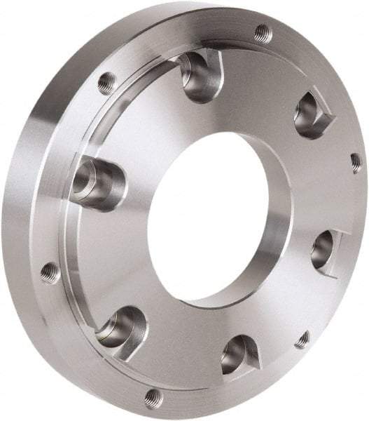 Samchully - Adapter Back Plate for 530 & 610mm Diam HC & HCH Lathe Chucks - A2-15 Mount, 250mm Through Hole Diam, 380mm OD, 42mm Flange Height, Steel - Eagle Tool & Supply