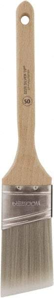 Wooster Brush - 2" Oval/Angle Polyester Angular Brush - 2-11/16" Bristle Length, 6-3/8" Wood Fluted Handle - Eagle Tool & Supply