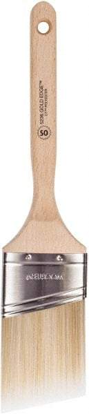 Wooster Brush - 2-1/2" Oval/Angle Polyester Angular Brush - 2-15/16" Bristle Length, 6-5/8" Wood Fluted Handle - Eagle Tool & Supply