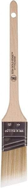 Wooster Brush - 1-1/2" Angled Polyester Angular Brush - 2-3/16" Bristle Length, 6-1/2" Wood Fluted Handle - Eagle Tool & Supply