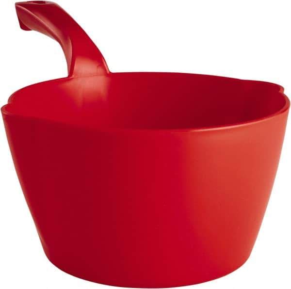 Remco - 64 oz Red Polypropylene Round Bottom Scoop - 8.3" Wide x 4-1/2" Deep Bowl, 5-1/2" Handle Length, 13" OAL - Eagle Tool & Supply