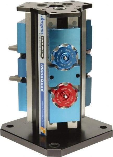 Jergens - 4" Jaw Width, 7" Max Jaw Opening, Manual Self Centering Vise - 7,200 Max Operating psi, 2.2" Stroke Length, 7" OAL x 6" OAW x 17.56" OAH - Eagle Tool & Supply