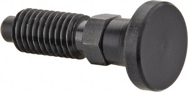 Gibraltar - M10x1.5, 20mm Thread Length, 0.236" Max Plunger Diam, 0.22 Lb Init to 2.02 Lb Final End Force, Knob Handle Plunger - Delrin Knob, 0.98" Body Length, 0.79" Length Under Head/Shoulder, 0.196" Plunger Projection - Eagle Tool & Supply