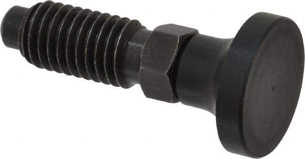 Gibraltar - 1/2-13, 1" Thread Length, 0.31" Max Plunger Diam, 0.5 Lb Init to 1.75 Lb Final End Force, Knob Handle Plunger - Delrin Knob, 1-1/4" Body Length, 1" Length Under Head/Shoulder, 1/4" Plunger Projection - Eagle Tool & Supply