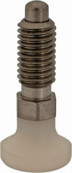 Gibraltar - M10x1.5, 20mm Thread Length, 0.236" Max Plunger Diam, 0.22 Lb Init to 2.02 Lb Final End Force, Knob Handle Plunger - Delrin Knob, 0.98" Body Length, 0.79" Length Under Head/Shoulder, 0.196" Plunger Projection - Eagle Tool & Supply
