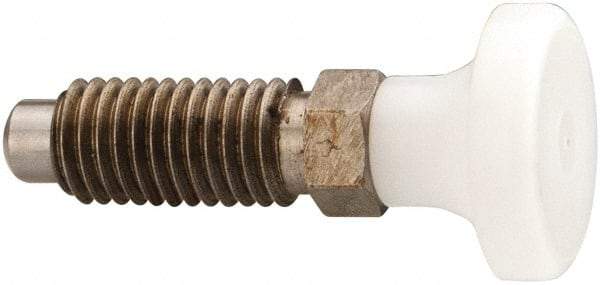 Gibraltar - M12x1.75, 25mm Thread Length, 0.314" Max Plunger Diam, 0.56 Lb Init to 1.8 Lb Final End Force, Knob Handle Plunger - Delrin Knob, 1.2" Body Length, 0.98" Length Under Head/Shoulder, 0.236" Plunger Projection - Eagle Tool & Supply