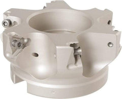 Iscar - 6 Inserts, 4" Cut Diam, 1-1/2" Arbor Diam, 17/32" Max Depth of Cut, Indexable Square-Shoulder Face Mill - 2" High, H690 TNKX 160610 Insert Compatibility, Through Coolant, Series Helido - Eagle Tool & Supply