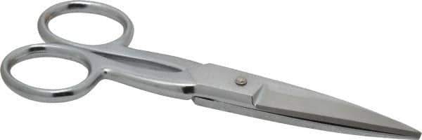 Heritage Cutlery - 2" LOC, 5-1/2" OAL Chrome Plated Double Sharp Point Scissors - Right Hand, Metal Straight Handle, For Sewing - Eagle Tool & Supply