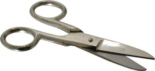 Heritage Cutlery - 1-7/8" LOC, 5-1/4" OAL Carbon Nickel Plated Standard Scissors - Right Hand, Metal Straight Handle, For Electrical - Eagle Tool & Supply