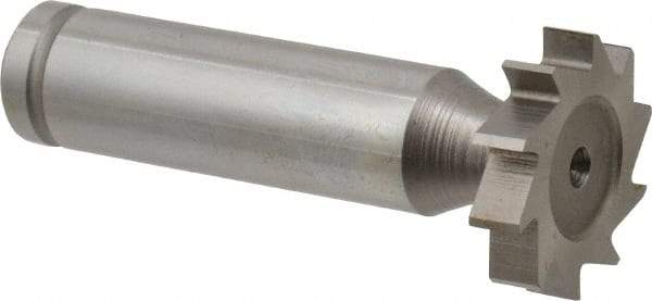 Made in USA - 7/8" Diam x 3/16" Face Width, Cobalt, 10 Teeth, Shank Connection Woodruff Keyseat Cutter - Uncoated, 2-3/16" OAL x 1/2" Shank, Straight Teeth, ANSI 607, Old Standard 11 - Eagle Tool & Supply